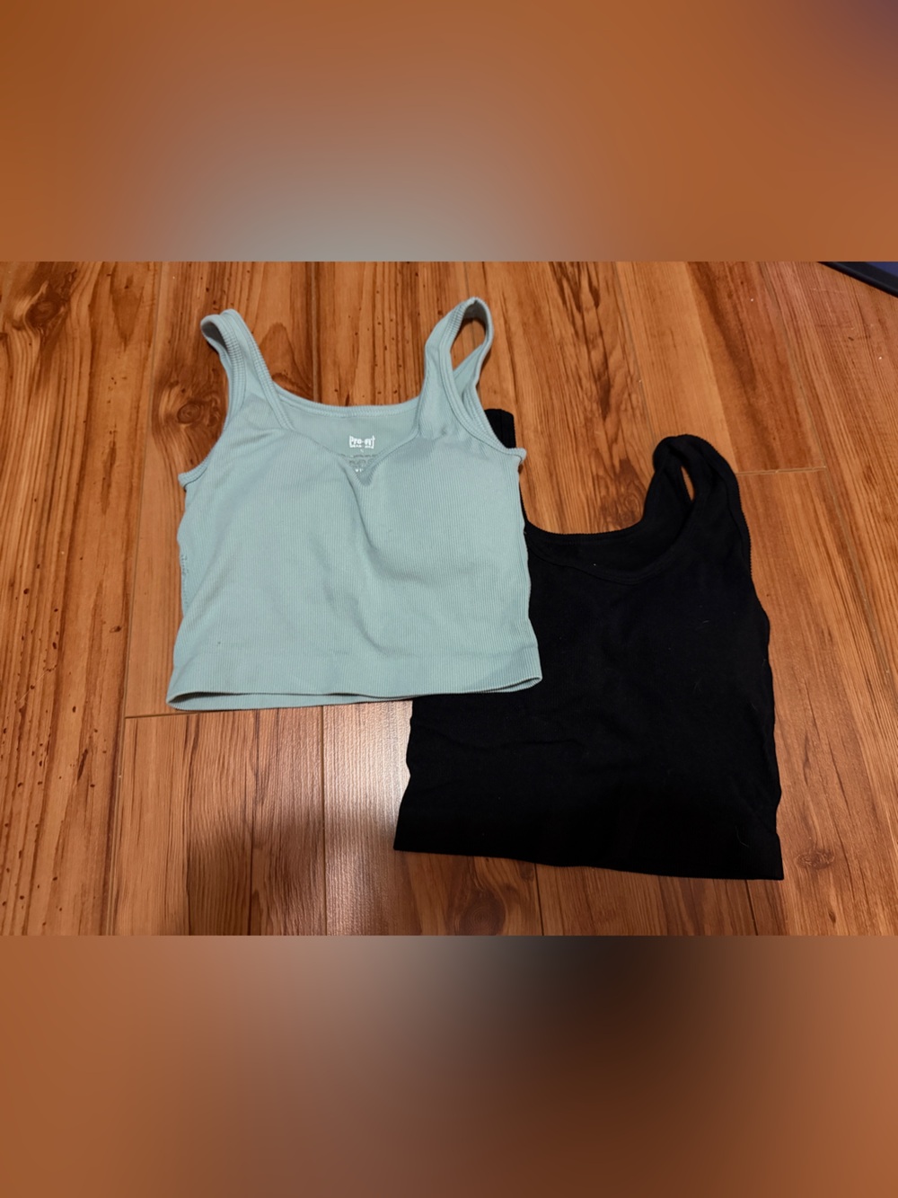 Everyday Ribbed Sports Crop Bra - Blue and Black